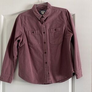 L.L. Bean Women’s Shirt Chamois Cotton mauve color Medium Petite